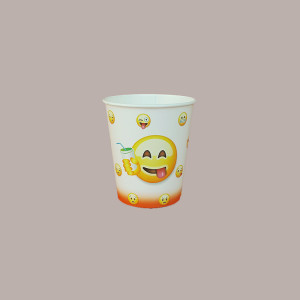 100 Pz Bicchiere Bibita Yogurt Carta Fantasia Emoticon Emoji 200cc [417e2767]