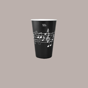 100 Pz Bicchiere Bibita Cartone Frappè Fantasia Black&White B/37