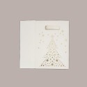 10 Pezzi Shoppers Carta Bianca Albero Natale Oro 16+8H23 [296862ad]