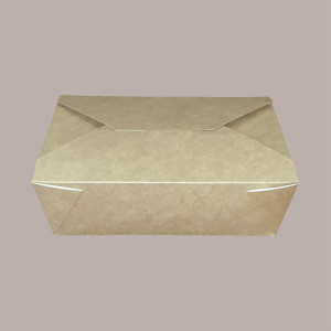 100 Pz Scatola Carta BIO Richiudibile Lunch Box 500Ml 110x90H50 [e2aa9a9f]