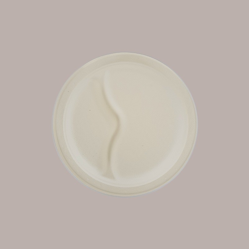 50 Pz Piatto Biscomparto Bio Eco dm22 in Carta Polpa Cellulosa [d497ee92]