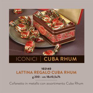 200 gr Cofanetto Lattina Regalo Cioccolatini Cuba Rhum VENCHI