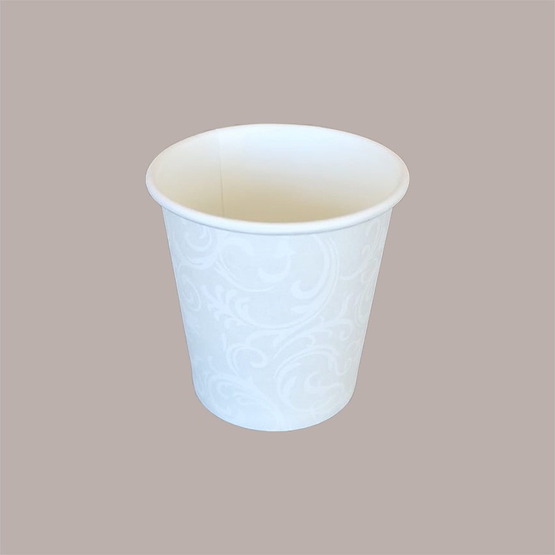 100 Bicchiere Termico Caffè 3oz Carta Bianca Damasco 80cc B05 [e824902e]