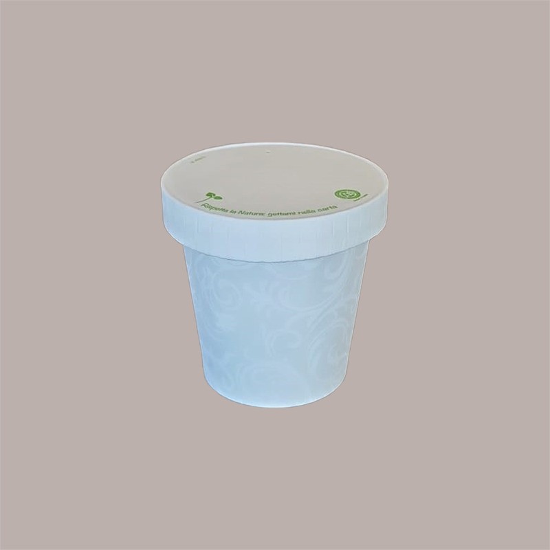 100 Bicchiere Termico Caffè 3oz Carta Bianca Damasco 80cc B05 [b5ef357e]