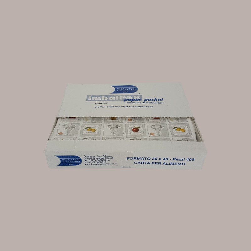 400 Pz Fogli Carta Ripiegati in Box Gelato 30x40 Fantasia Silver [5389f607]