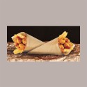 100 Pezzi Cono Carta Avana Medio Porta Alimenti Fritti 145H285mm [a8e9cd69]