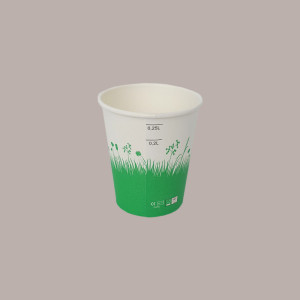 50 Pezzi Bicchiere Carta Bio Biodegradabile Eco BHF25 8oz Prato