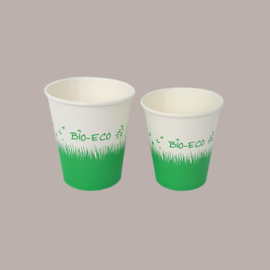 50 Pezzi Bicchiere Carta Bio Biodegradabile Eco BHF25 8oz Prato [81baf175]