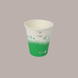 50 Pz Bicchiere Carta BIO ECO Biodegradabile BHF20 7oz Prato