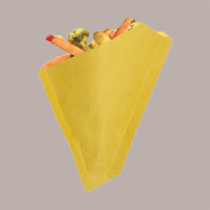 500 Cono Carta Gialla Piccolo Porta Alimenti Fritti 185H155mm [de343196]