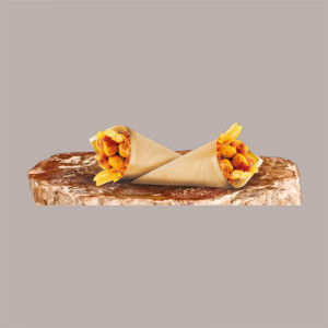 500 Cono Carta Gialla Piccolo Porta Alimenti Fritti 185H155mm [db647688]
