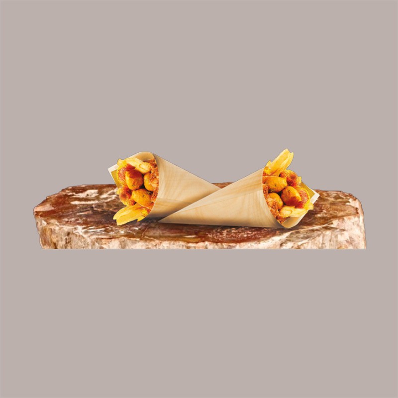 300 Cono Carta Gialla Grande Porta Alimenti Fritti 215H240mm [5998e997]
