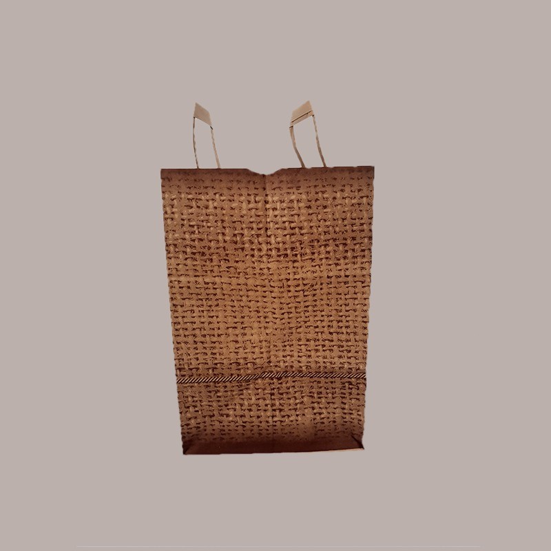 50 Pz Borsa Carta Base Larga Avana Eco Asporto JUTA 32+20x30 [099f50f1]