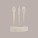 50 Pz Tris Posate Bio Eco Forchetta Coltello Cucchiaio Tovagliolo [d81b3f1f]
