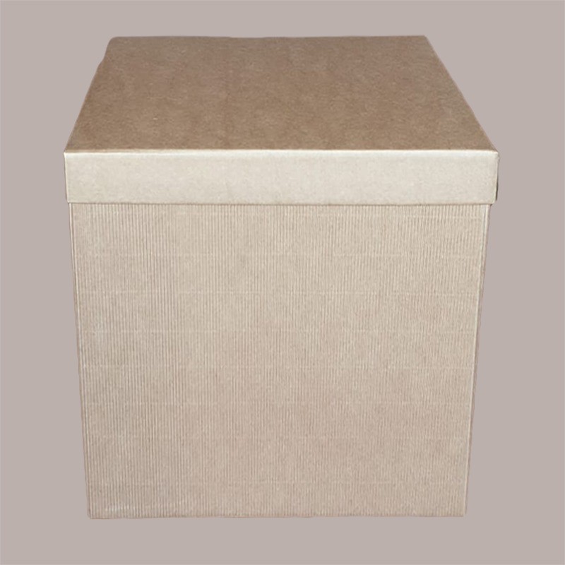 5 Pz Scatola Baule+Coperchio Carta Onda Avana 250x250H300 mm [3030053d]