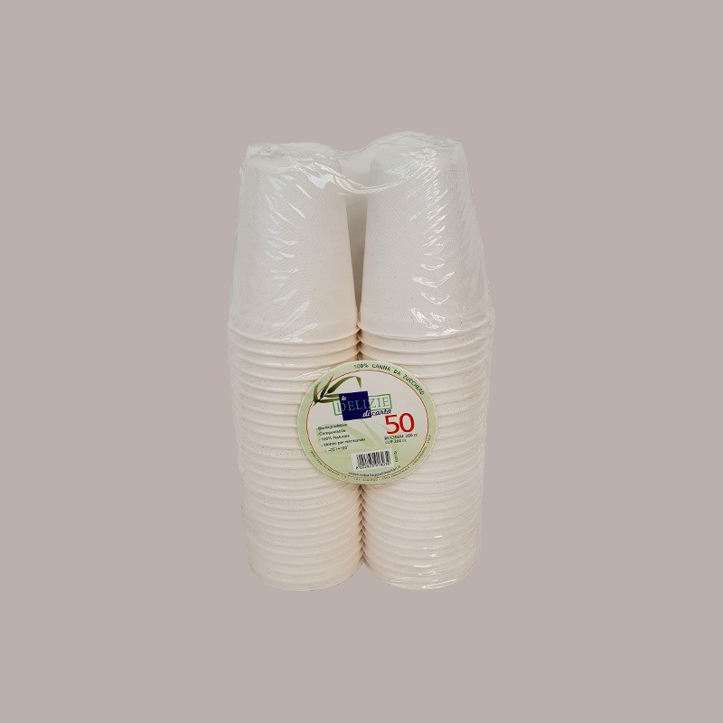 50 Pz Bicchiere Biodegradabile Eco Polpa Cellulosa 260cc [6261d2ed]