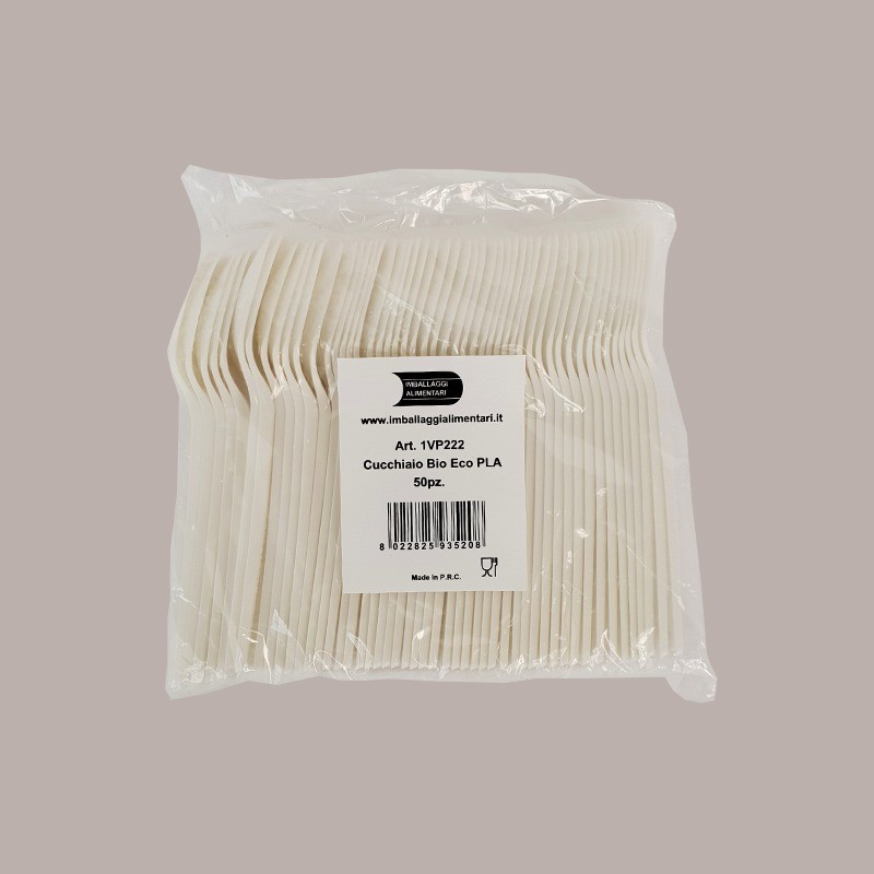 50 Cucchiaio Biodegradabile e Compostabile PLA BIO ECO 16cm [eb94bbef]