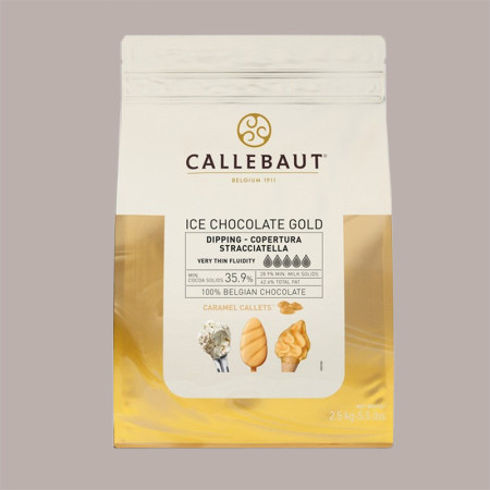 2,5 Kg Cioccolato di Copertura Gold Ice Stecco Gelato Callebaut [40bd589c]