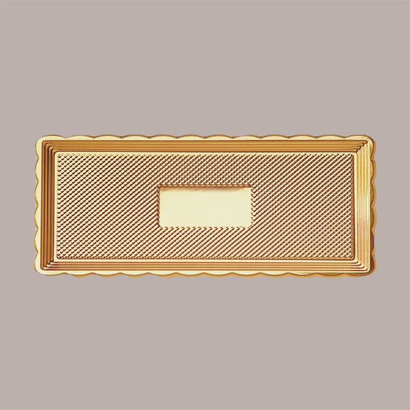10 Pz Vassoio Rettangolare Medoro Oro Plastica Rigido 15x35 Alcas [13be3db8]