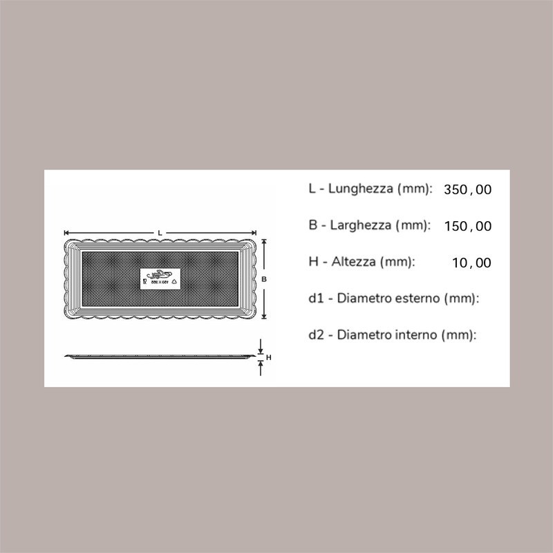 10 Pz Vassoio Rettangolare Medoro Oro Plastica Rigido 15x35 Alcas [78d5f8af]