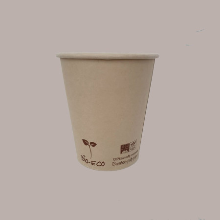 50 Pz Bicchiere Carta Bamboo Biodegradabile Compost 200cc 7oz [50cc250c]