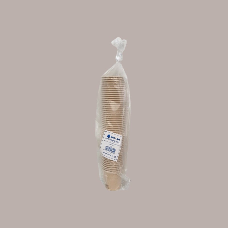 50 Pz Bicchiere Carta Bamboo Biodegradabile Compost 200cc 7oz [cca57346]