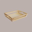 1 Pz Cassetta Legno Naturale Cesto Svasato Medio 40x30H7,5cm [d1a63cb6]