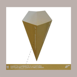 100 Pz Cono Piccolo Porta Fritti Carta Avana Bio Take Away H175 [4f1e827a]
