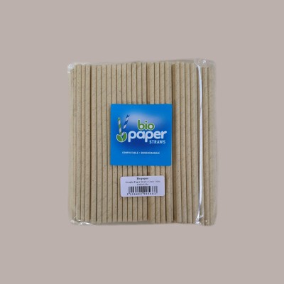250 Pz Cannuccia BIO Dritta Carta Avana Kraft Straws Dm6 H200 [8b1898ee]