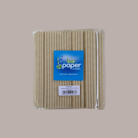 250 Pz Cannuccia BIO Dritta Carta Avana Kraft Straws Dm6 H200 [8b1898ee]