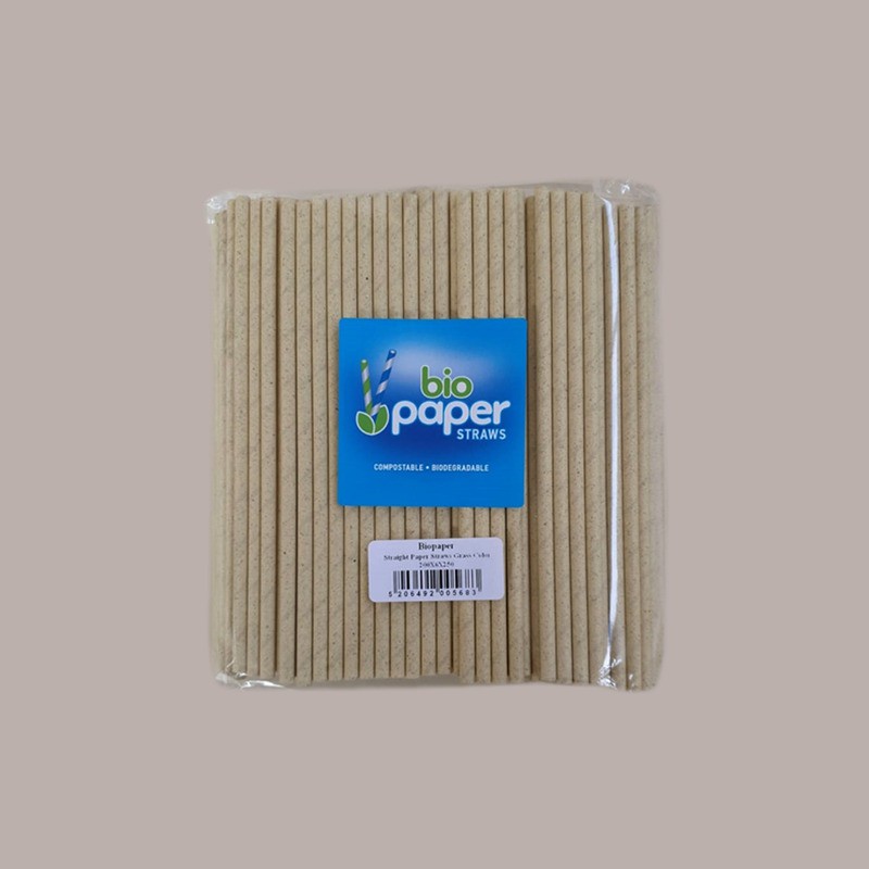 250 Pz Cannuccia BIO Dritta Carta Avana Kraft Straws Dm6 H200 [8b1898ee]