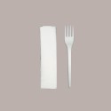 50 Pz Forchetta PLA + Tovagliolo Posate Bio Eco Imbustato Singolo [e6695080]
