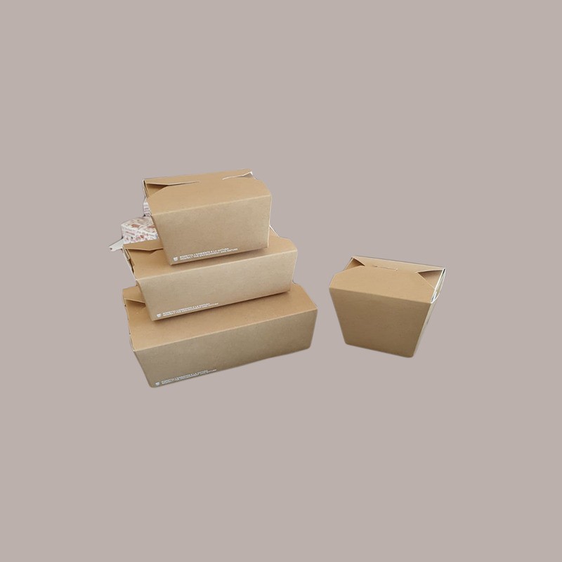 40 Pz Box Food Carta Alimenti Piccolo Asporto Avana 110x90H65 [0aa29450]