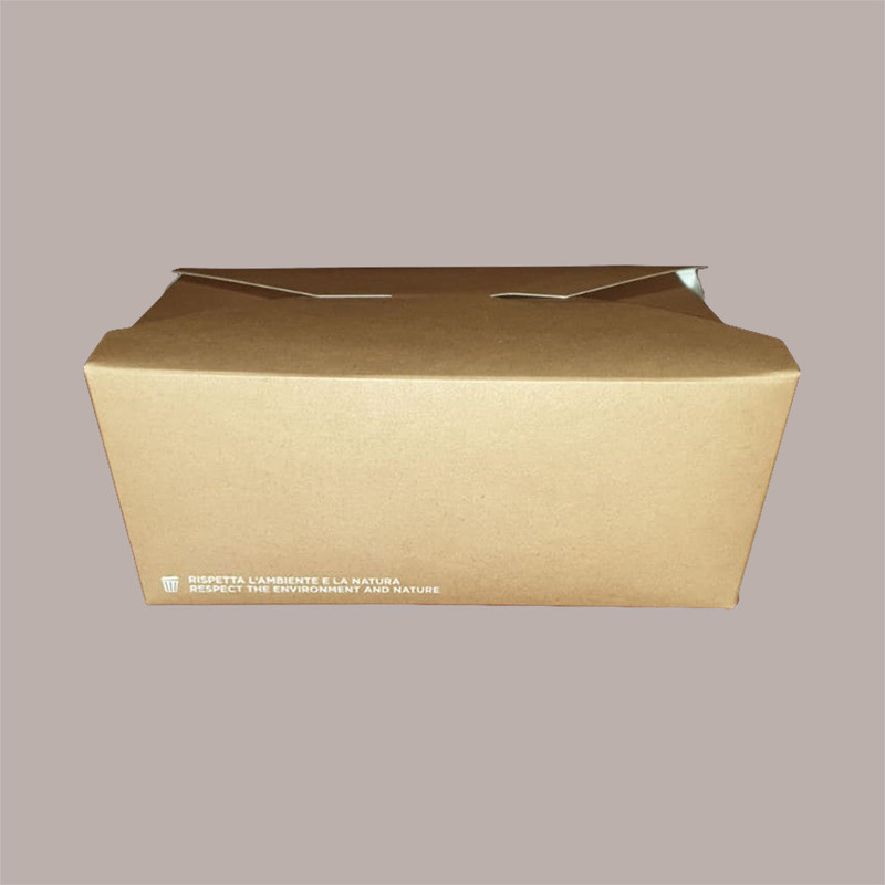 60 Pz Box Carta Alimenti Medio Asporto Foodbox Avana 152x120H65 [b0692394]