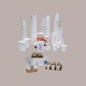 100 Pz Coperchio Piano Bicchiere Caffè Polistirolo Opaco 3oz 80 Ml [a95bd316]