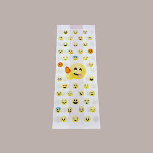 100 Pz Bicchiere Bibita Yogurt Carta Fantasia Emoticon Emoji 300cc [aa088806]