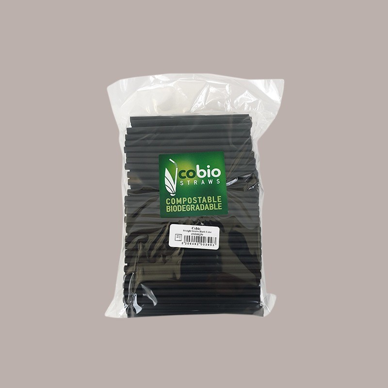 250 Pz Cannuccia Dritta PLA Bio Nera Eco Foro 8 mm H150mm [cfce9087]