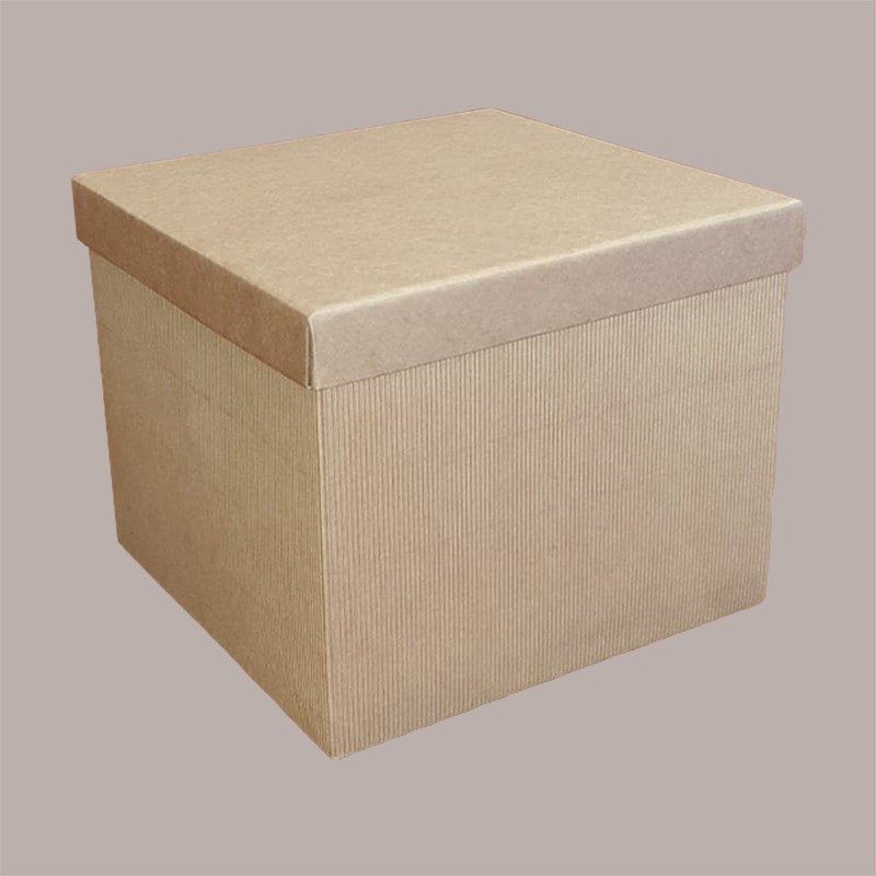 5 Pz Scatola Baule+Coperchio Carta Onda Avana 200x200H230 mm [515773da]