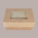 30 Box Alimenti Piccolo Asporto Carta Marrone Finestra 143x143H50 [4467a988]