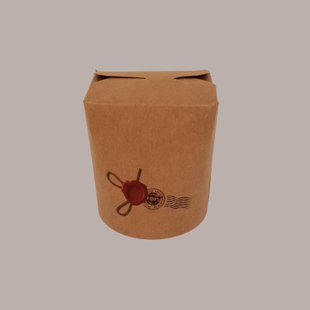 50 Pz Take Away Box Food Cup 500 cc Carta Avana Ceralacca [fc8150a6]