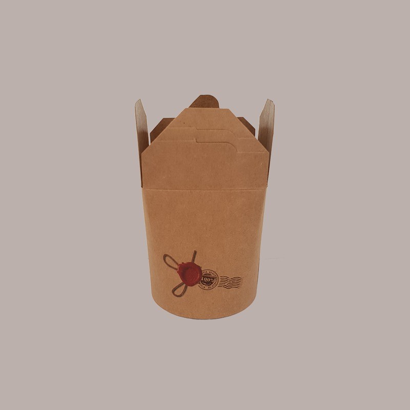 50 Pz Take Away Box Food Cup 500 cc Carta Avana Ceralacca [cddbb97d]