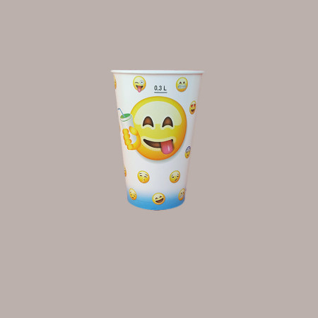 100 Pz Bicchiere Bibita Yogurt Carta Fantasia Emoticon Emoji 370cc [ac3c412b]