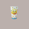 100 Pz Bicchiere Bibita Yogurt Carta Fantasia Emoticon Emoji 370cc [b566c017]