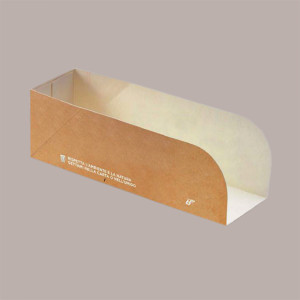 100 Pz Porta Hot Dog Aperto Carta Avana Bio Compost 250x70H50 [89ffdefb]