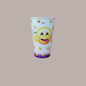100 Pz Bicchiere Bibita Yogurt Carta Fantasia Emoticon Emoji 420cc [1b21802f]