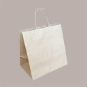 50 Pz Borsa in Carta Riciclata Natura Bio per Asporto 32+20H30 [86ed294a]