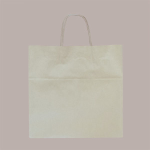 50 Pz Borsa in Carta Riciclata Natura Bio per Asporto 32+20H30 [e8d6ab43]