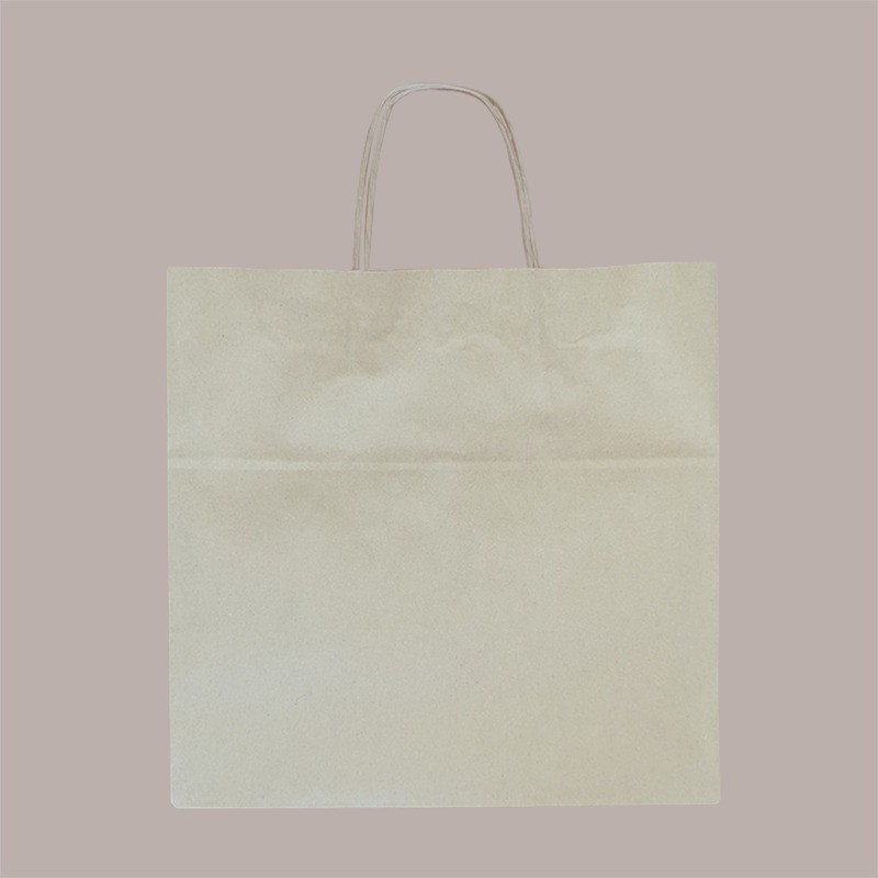 50 Pz Borsa in Carta Riciclata Natura Bio per Asporto 32+20H30 [e8d6ab43]