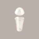 50 Pz Bicchiere PLA BIO 400cc con Coperchio Cupola con Foro [f3883dbb]