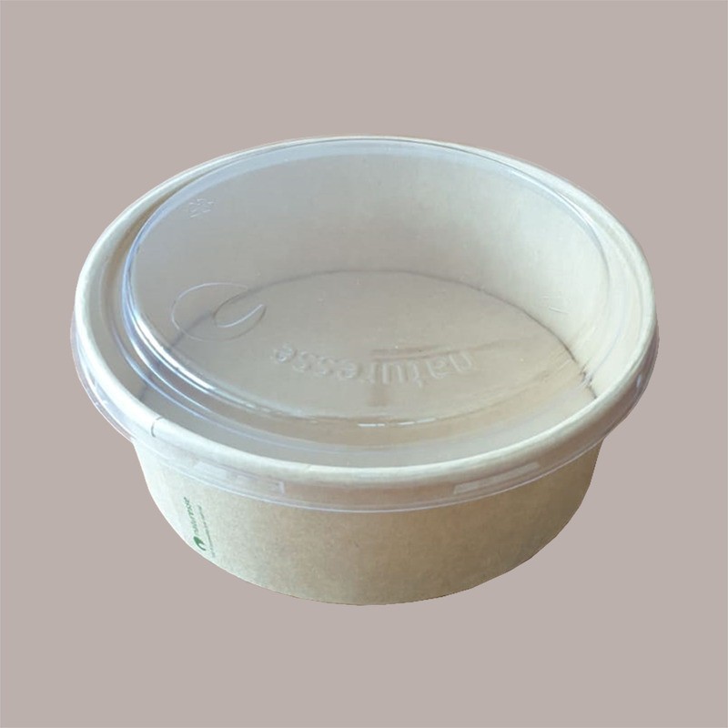 50 Pz Coppa Insalata Carta Avana BIO Coperchio 1200 Ml Dm 185 [aa570fa8]